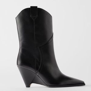 Zara all leather boots size 38